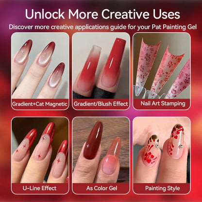 9 Colors 4 In 1 Pat Painting Gel Crimson Flicker