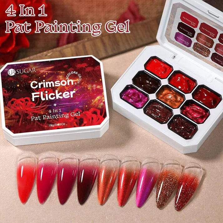 9 Colors 4 In 1 Pat Painting Gel Crimson Flicker