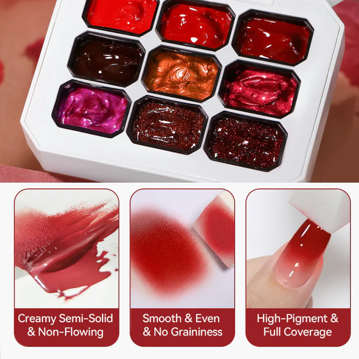 9 Colors 4 In 1 Pat Painting Gel Crimson Flicker