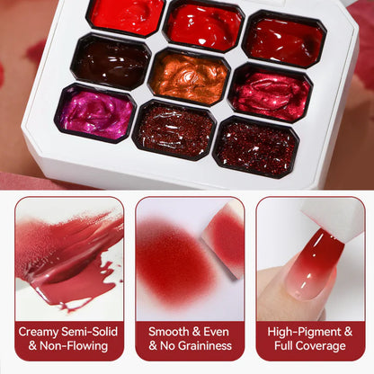 9 Colors 4 In 1 Pat Painting Gel Crimson Flicker