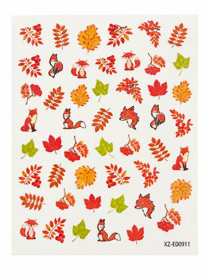 Fall stickers-nail art