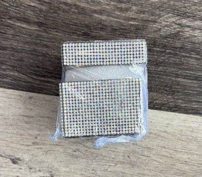 Bling glass jar white