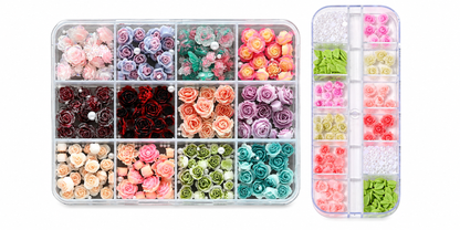 12 grid resin floral rhinestones