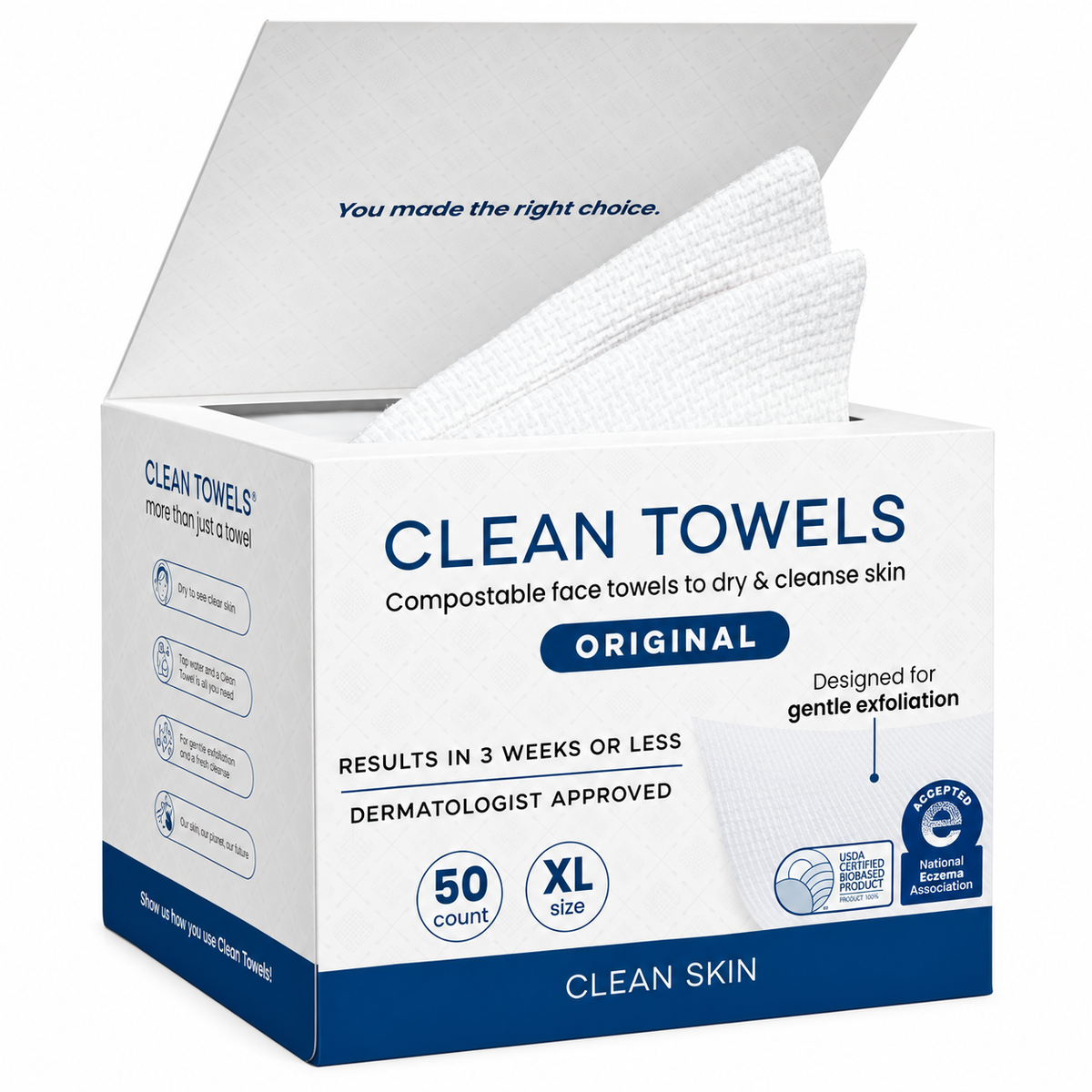 Clean skin disposable towels