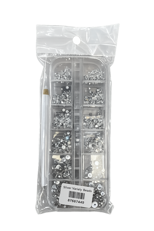 Silver variety beads