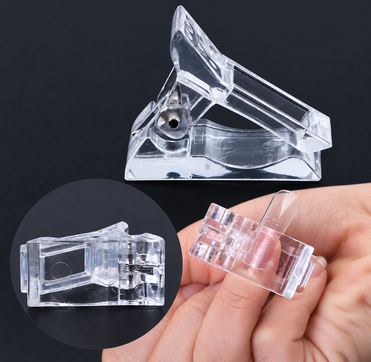 Nail extension clips - transparent (10pcs)