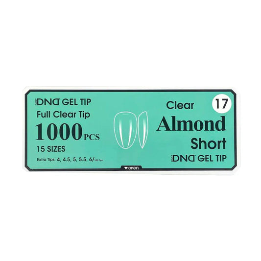 DND Clear Gel Tips 1000 PC #17 Short Almond