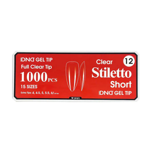 DND Clear Gel Tips 12 Short Stiletto 1000pcs