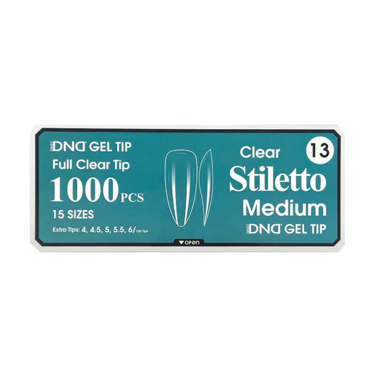 DND Clear Gel Tips 13 Medium Stiletto 1000pcs