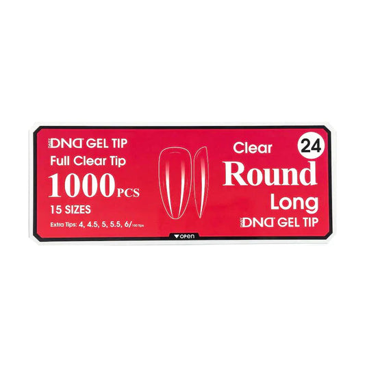DND Clear Gel Tips 24 Long Round 1000pcs