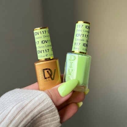 DND DIVA Gel and Lacquer Nail Polish Duo 117 Dewy Limeade