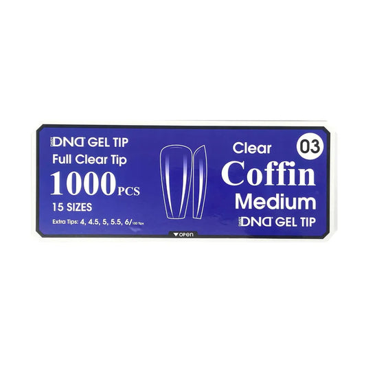 DND Gel Full Clear Tip Box 03 - Coffin Medium (1000 pcs)