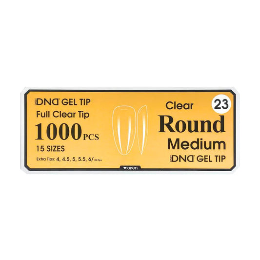 DND Gel Full Clear Tip Box 23 Round Medium 1000pcs