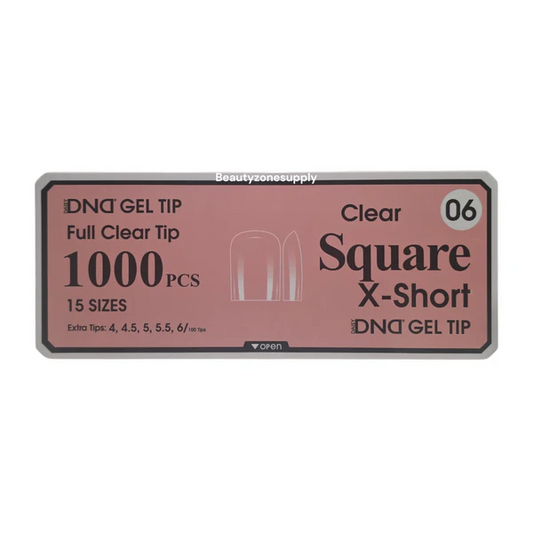 DND Soft Gel Tips Full Clear Tip Square X-Short 06 1000pcs