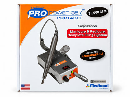 MediCool Pro Power 35K portable nail drill - silver