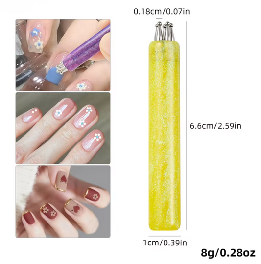 5-Piece Nail Dotting Tool Set Yellow