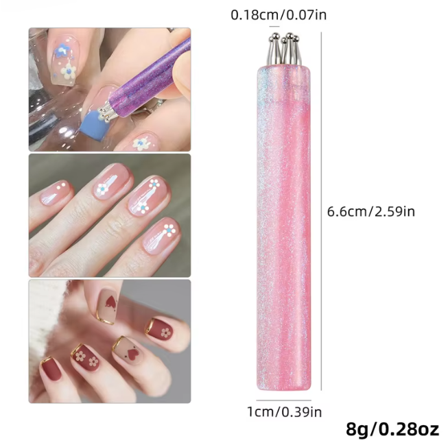 5 Piece Nail Art Dotting Tools Pink