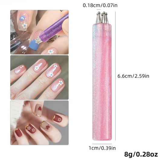 5 Piece Nail Art Dotting Tools Pink
