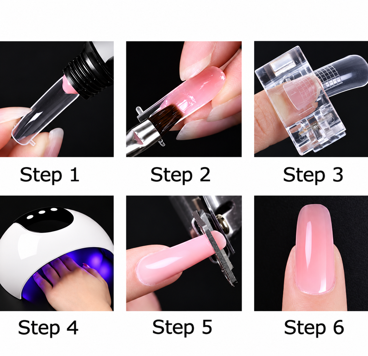 Nail extension clips - transparent (10pcs)
