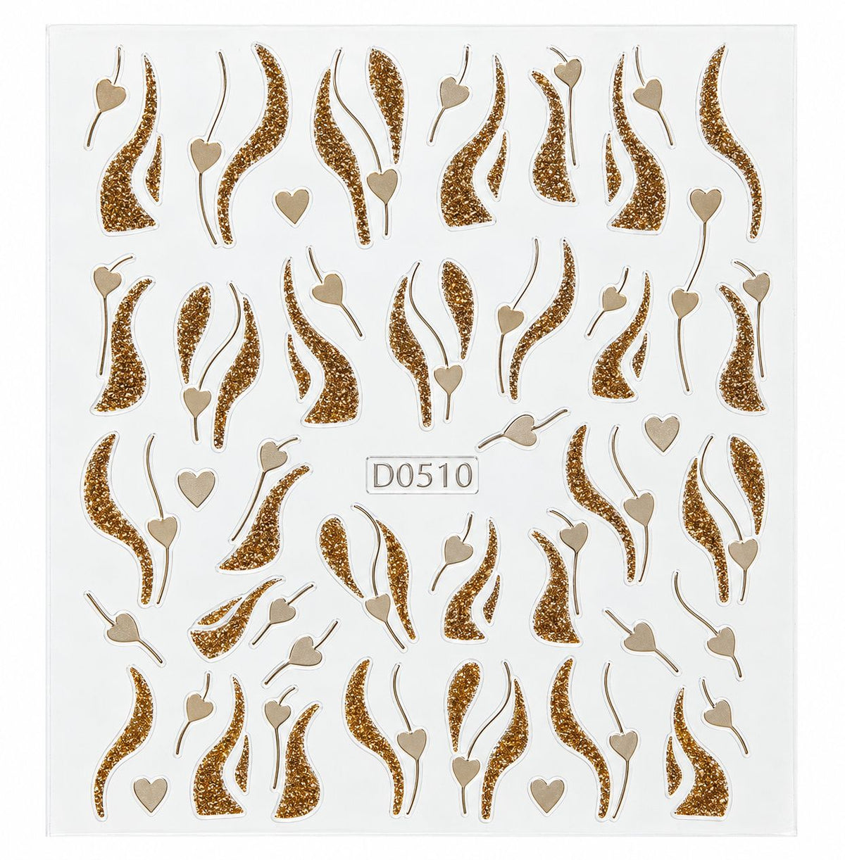 nail art stickers-white & gold