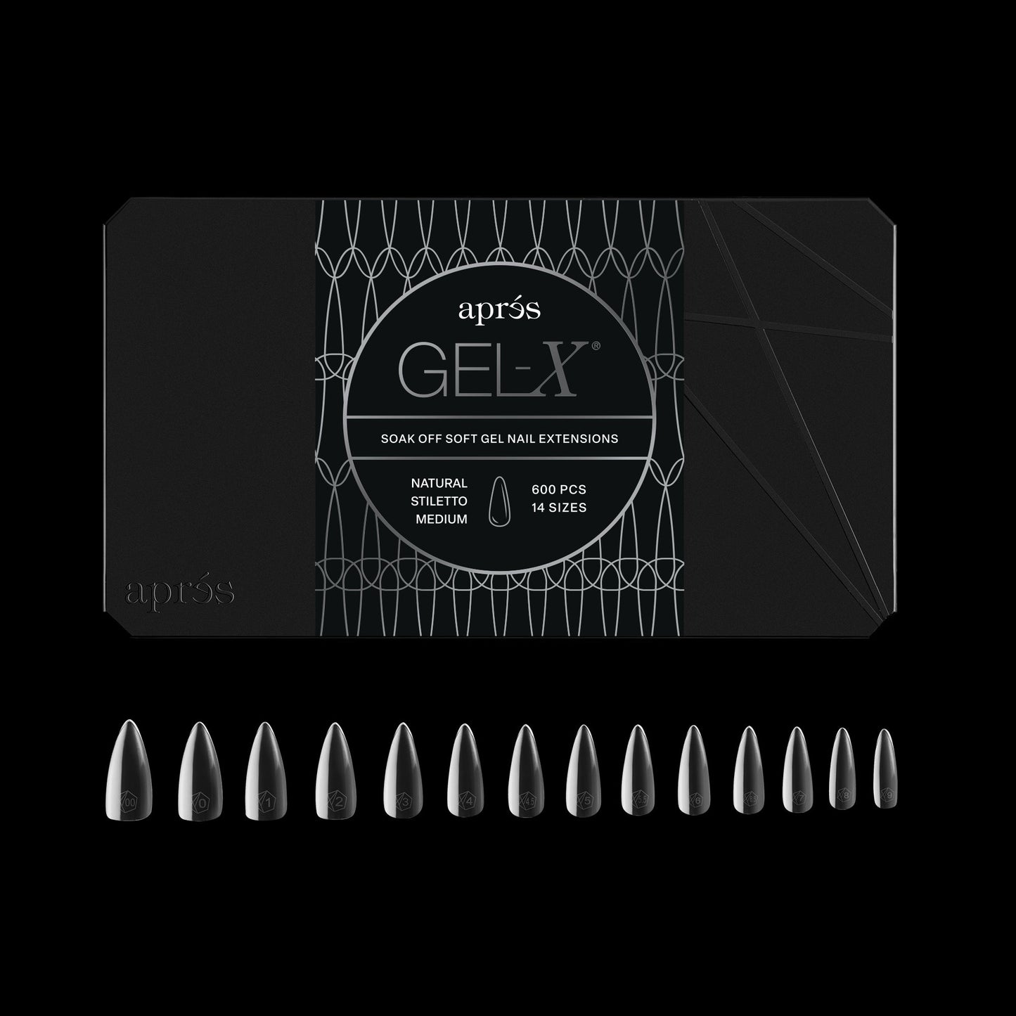 Gel-X Natural Stiletto Medium Tip Box (600)
