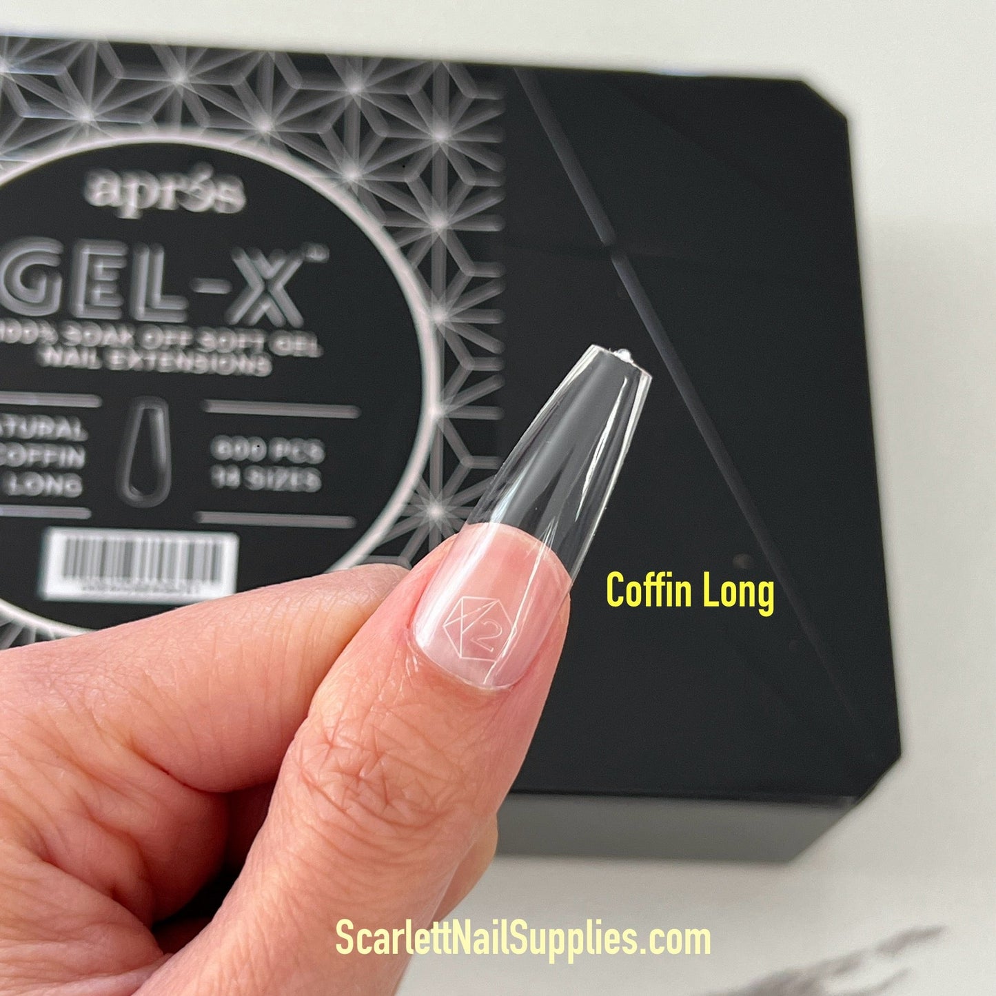 Apres gel-x sculpted coffin x-long box (600pcs)