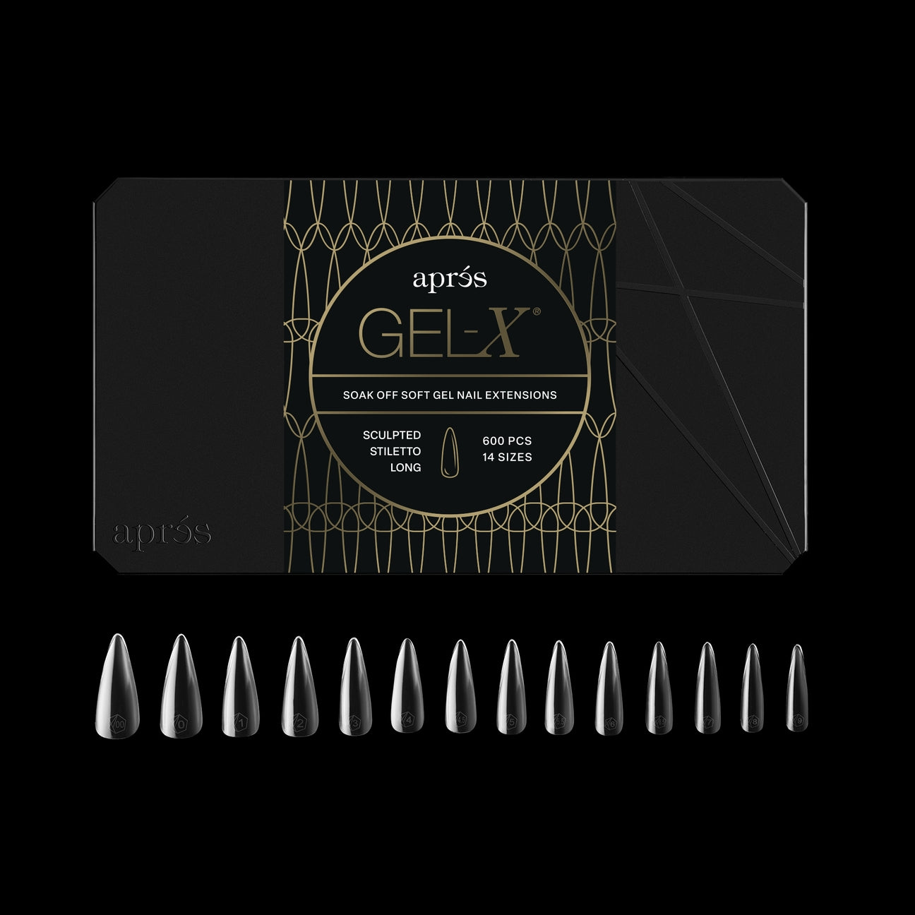 Apres gel-x sculpted stiletto x-long box (600pcs)