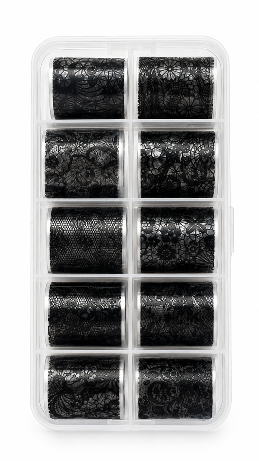 Black lace foil