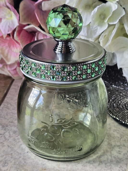 Bling glass jar round square AB