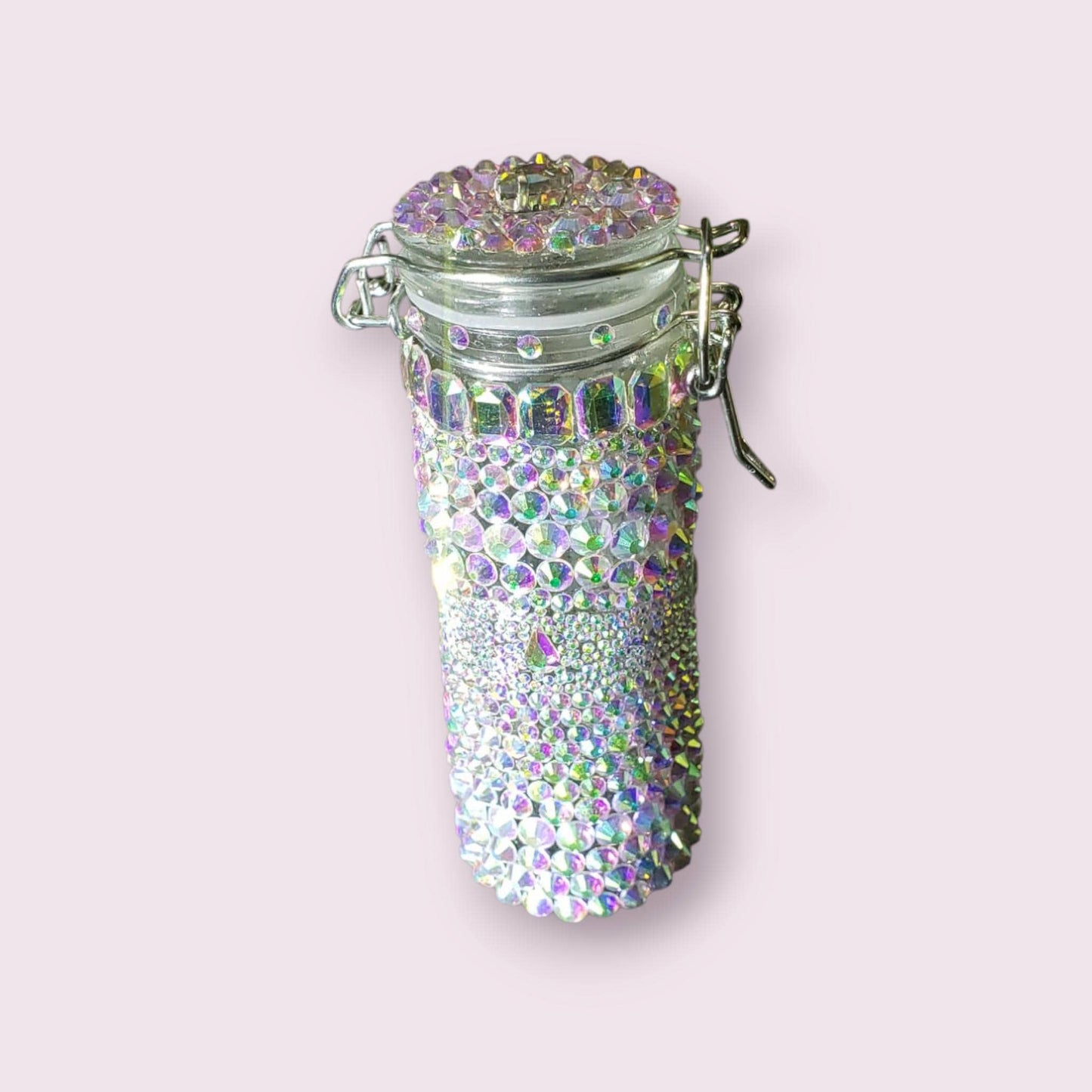 Bling glass jar round square AB