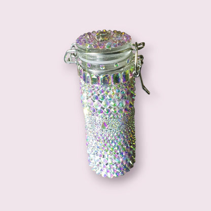 Bling glass jar round square AB