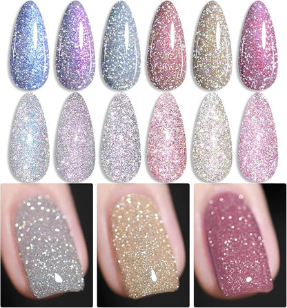 Born Pretty reflective glitter gel - T048