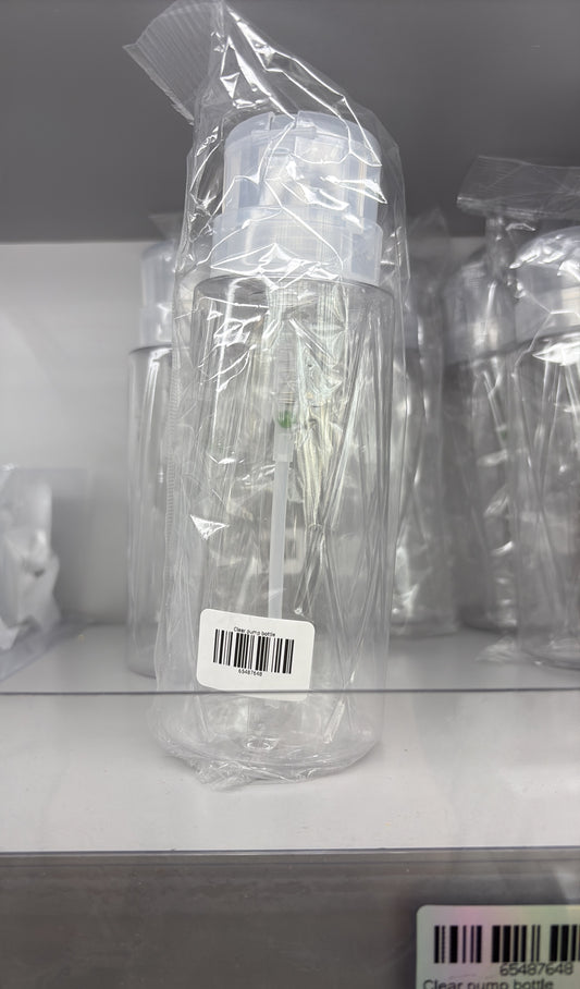 Clear pump bottle