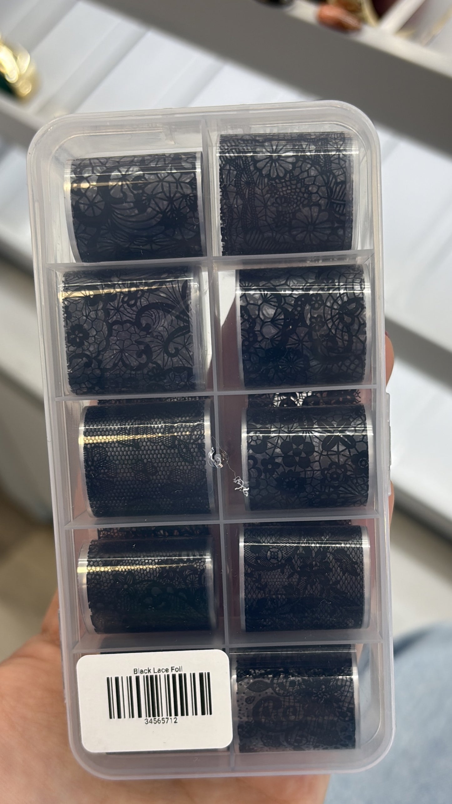 Black lace foil
