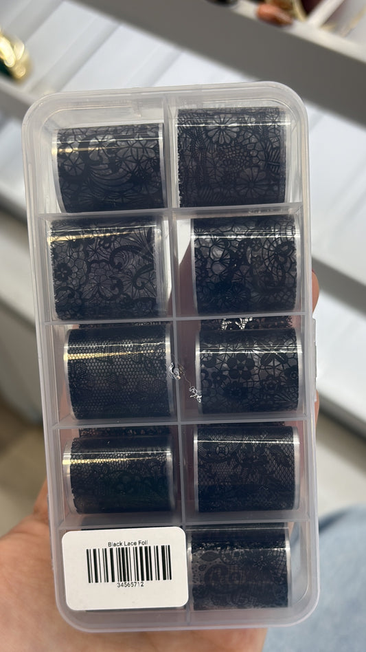 Black lace foil