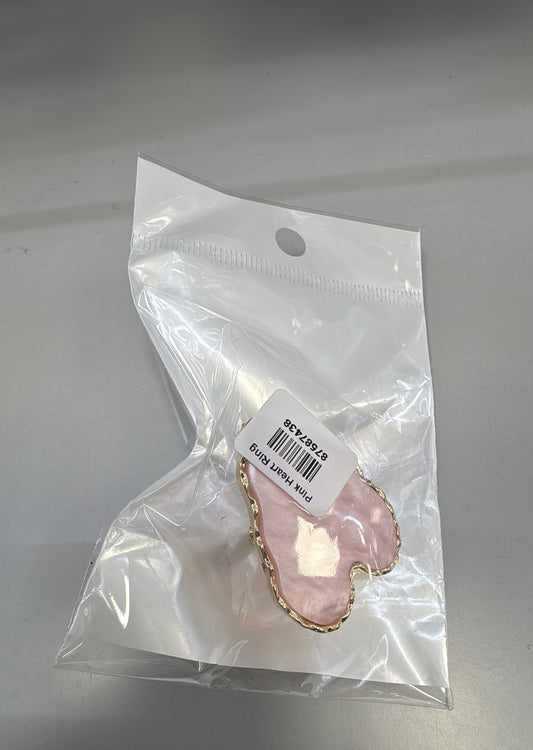 Pink heart rings