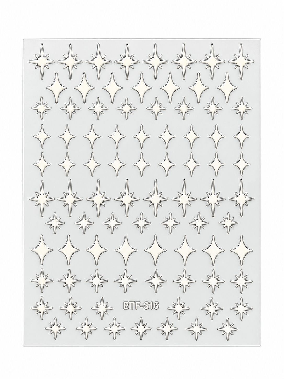 nail art stickers-white & gold