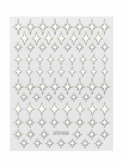nail art stickers-white & gold