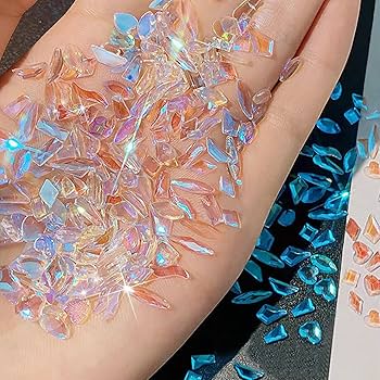 DIY Nail Art light brown gems