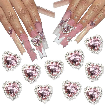 DIY Nail Art light pink gems