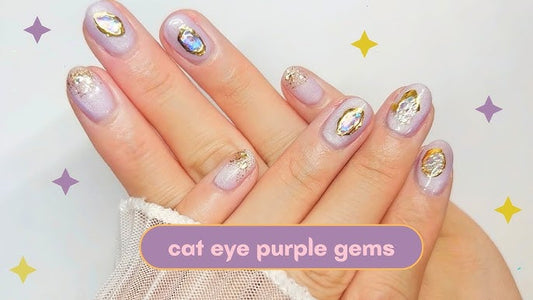 DIY Nail Art light purple gems