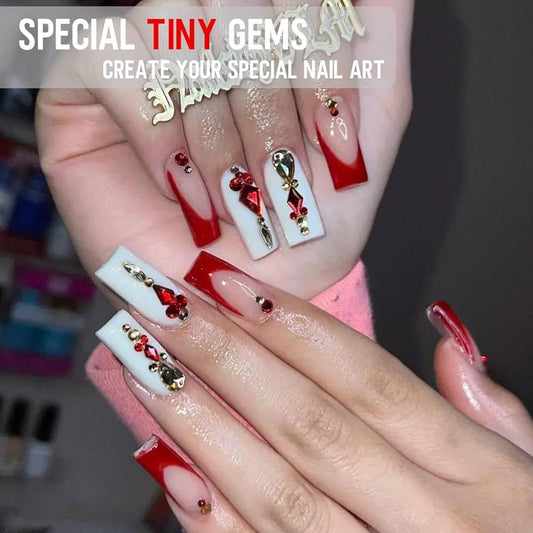 DIY Nail Art red gems