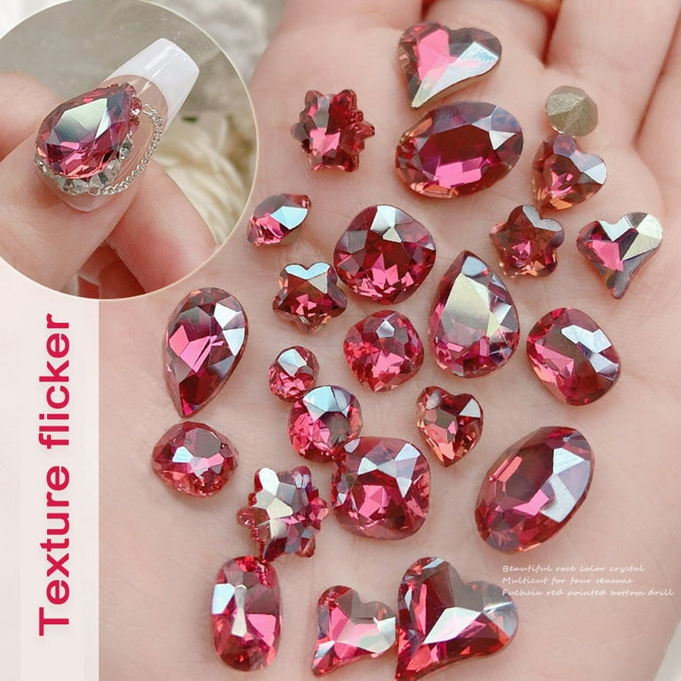 DIY Nail Art red gems