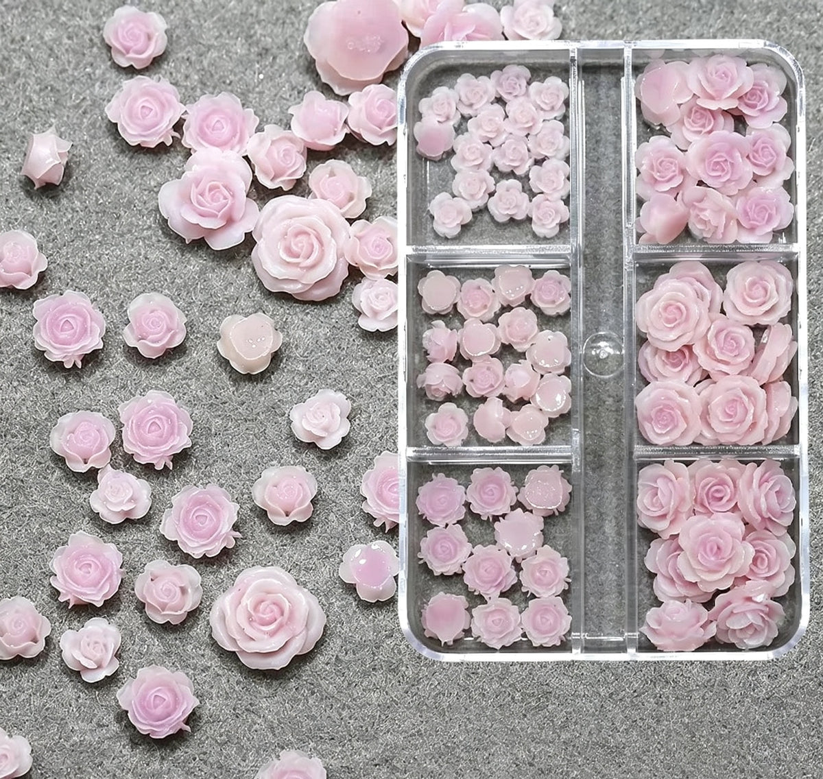 6 grid resin floral rhinestones