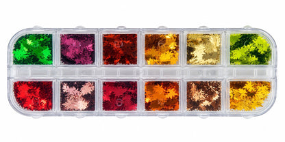 12 grid glitter- fall leaves
