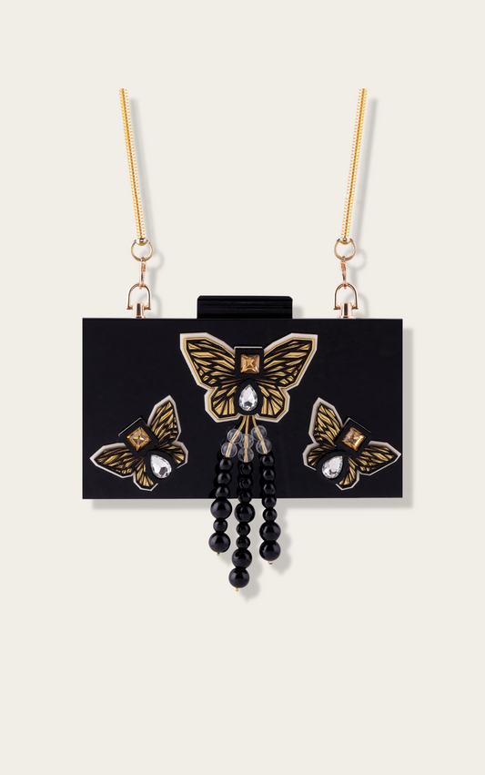 Solid black butterfly forms (100 pcs)