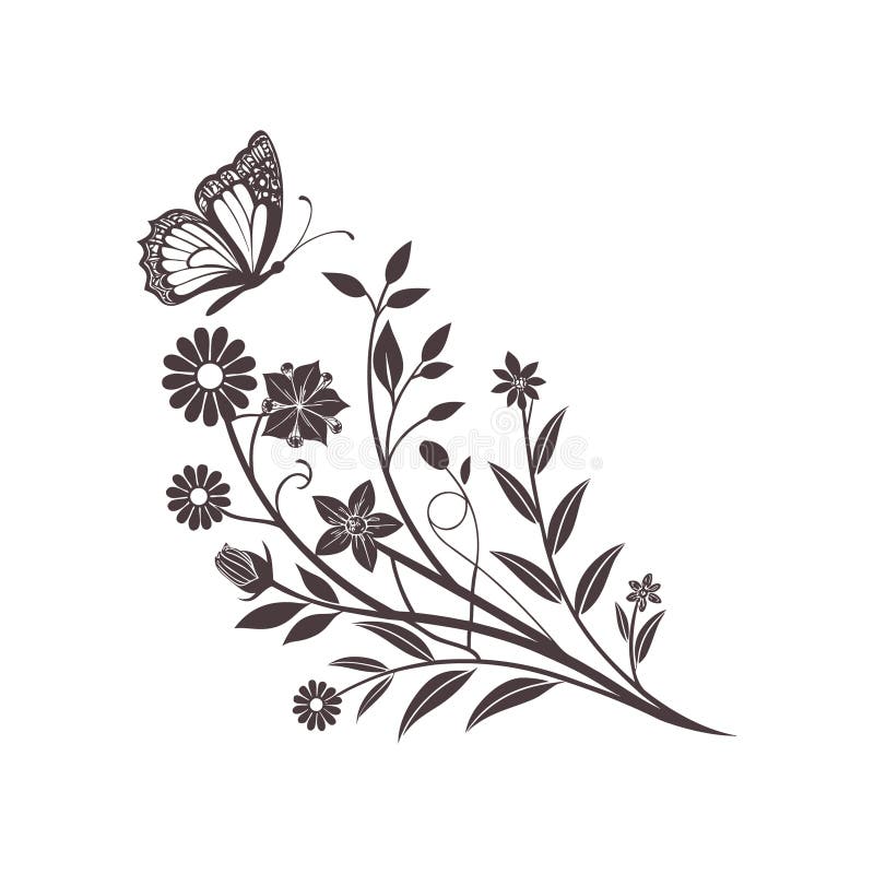 Black & white floral butterfly forms (100pcs)