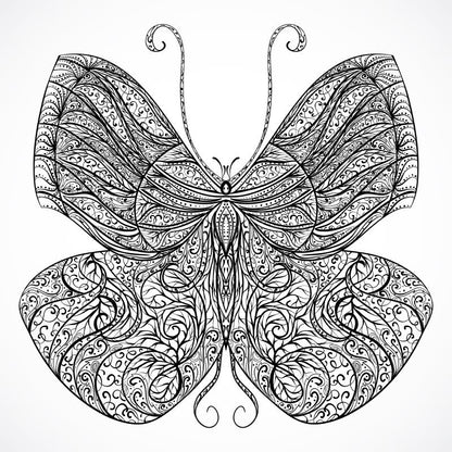 Black & white floral butterfly forms (100pcs)