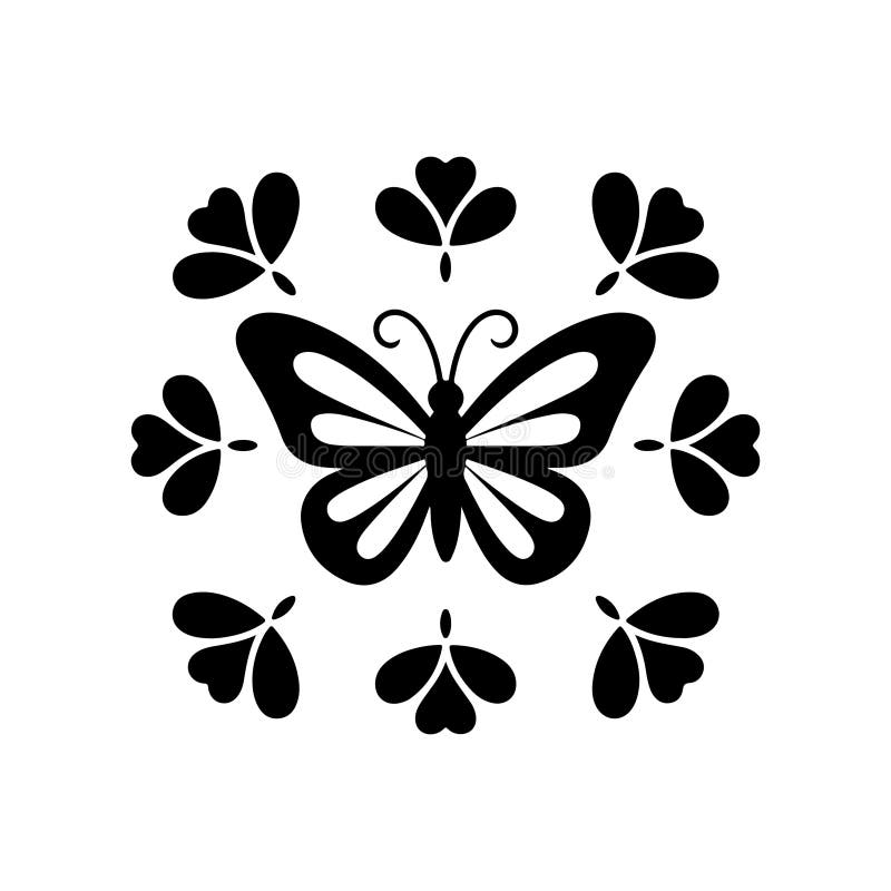 Black & white floral butterfly forms (100pcs)