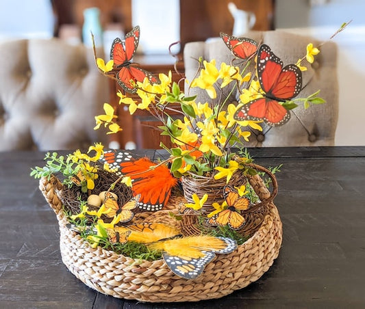 Orange floral butterfly forms (100 pcs)